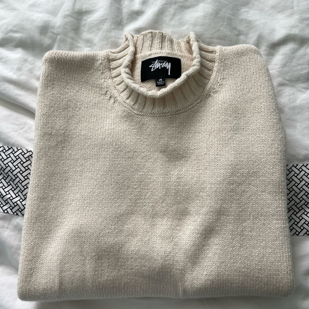 Stussy Men's Turtleneck Sweater in Cream